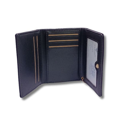 Black Tri-Fold Wallet for Women