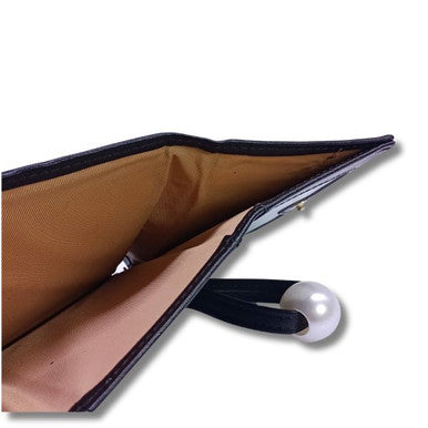 Black Tri-Fold Wallet for Women