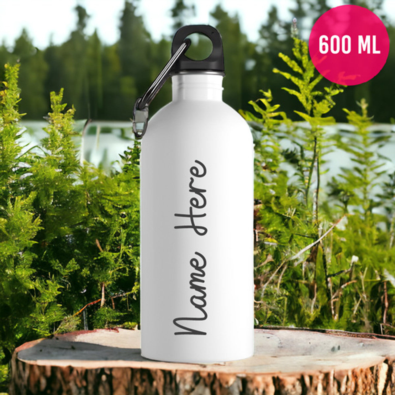 Customise Aluminium Water Bottle 600ml-White