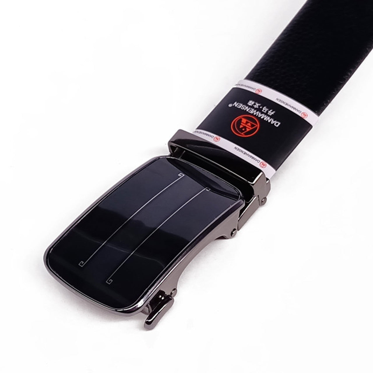 Men’s Black Belt with Glass Buckle