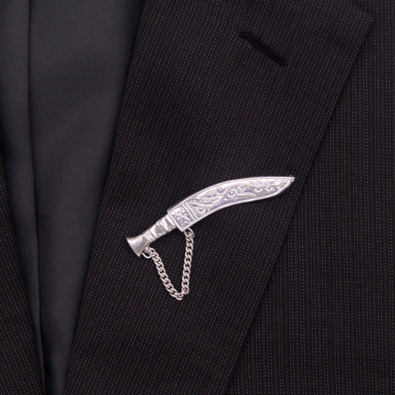 Men's Silver Khukuri Brooch
