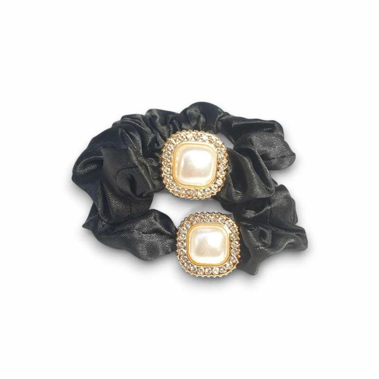 Black Hair Rubber Band with Organza Bow