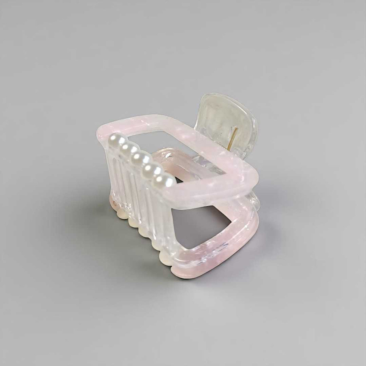 White Hair Clip with Pearl Design