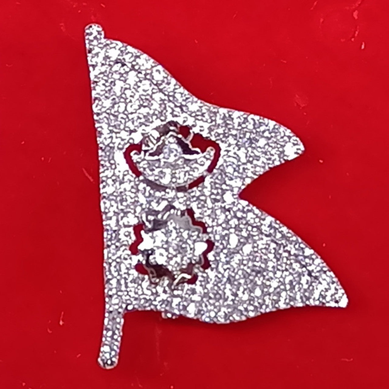 Silver Nepal Flag Brooch