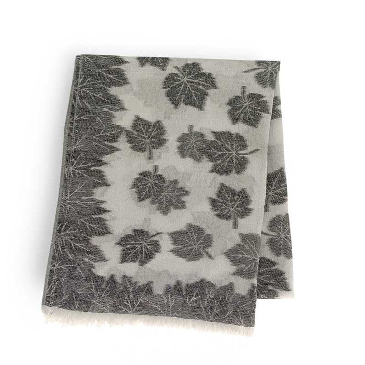 Cotton Shawl – Silver with Leaf Glitter