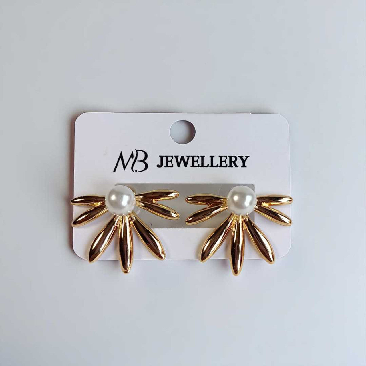 Pearl Accent Flower Ear Studs