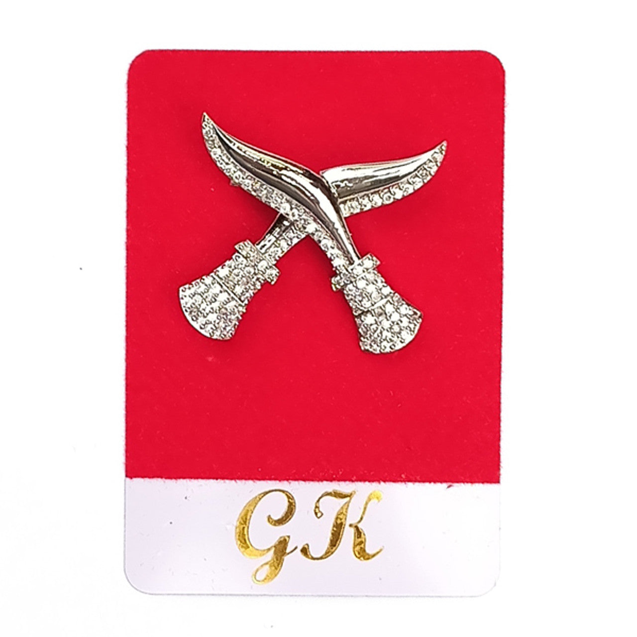 Silver Khukuri Cross Brooch