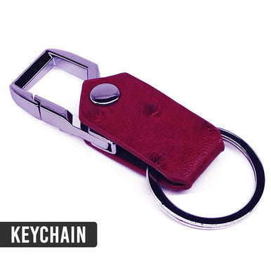 Red Leather Hook Keyring