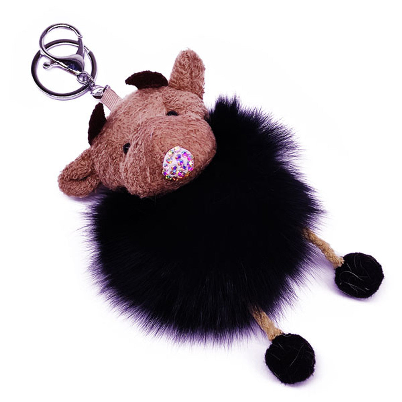 Cute Sheep Keyring – Black 6"