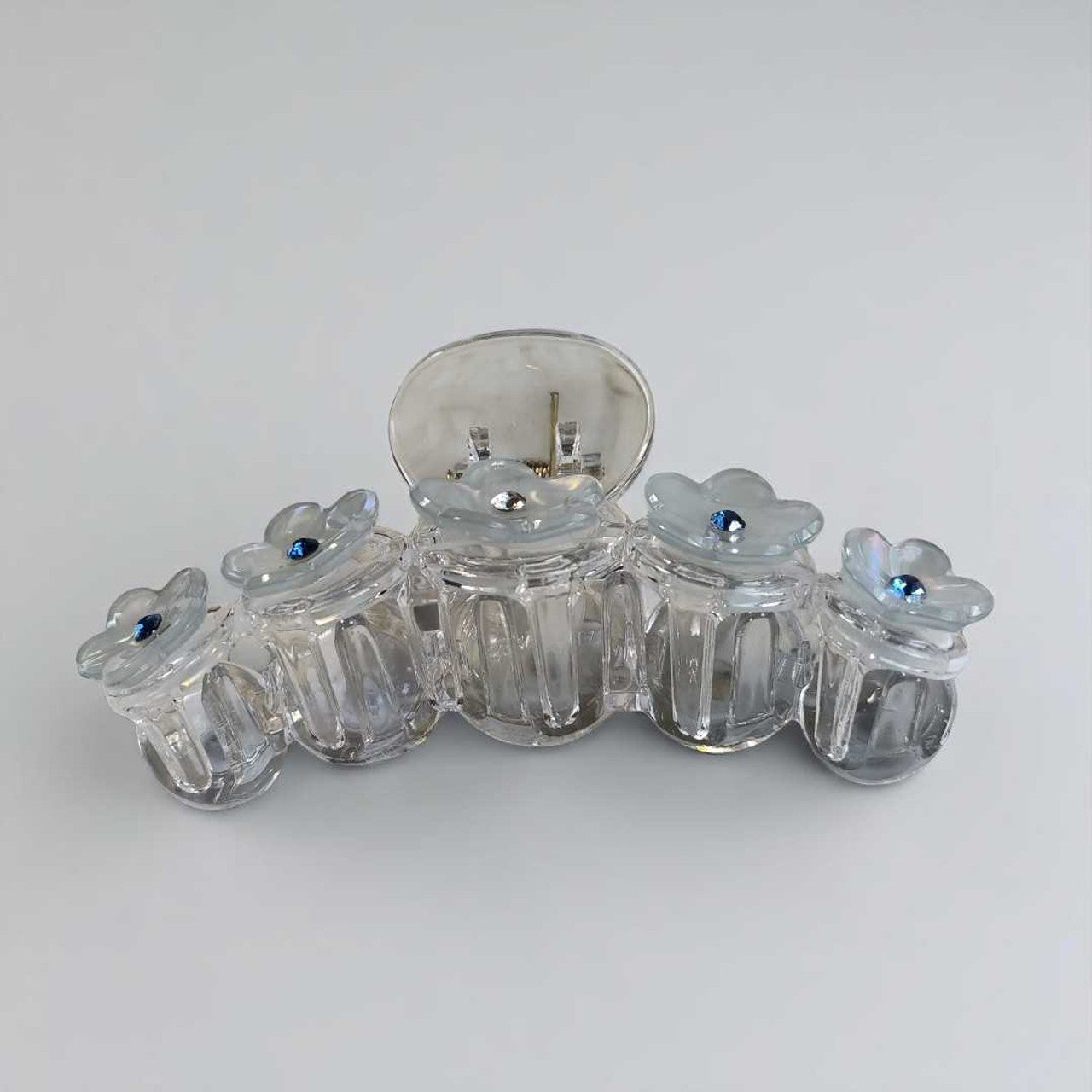 Floral Sparkle Hair Clip – Light Blue