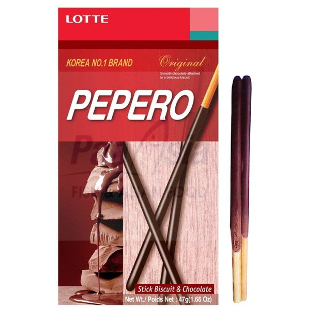 Lotte Pepero Original Chocolate Biscuit Sticks (47g)