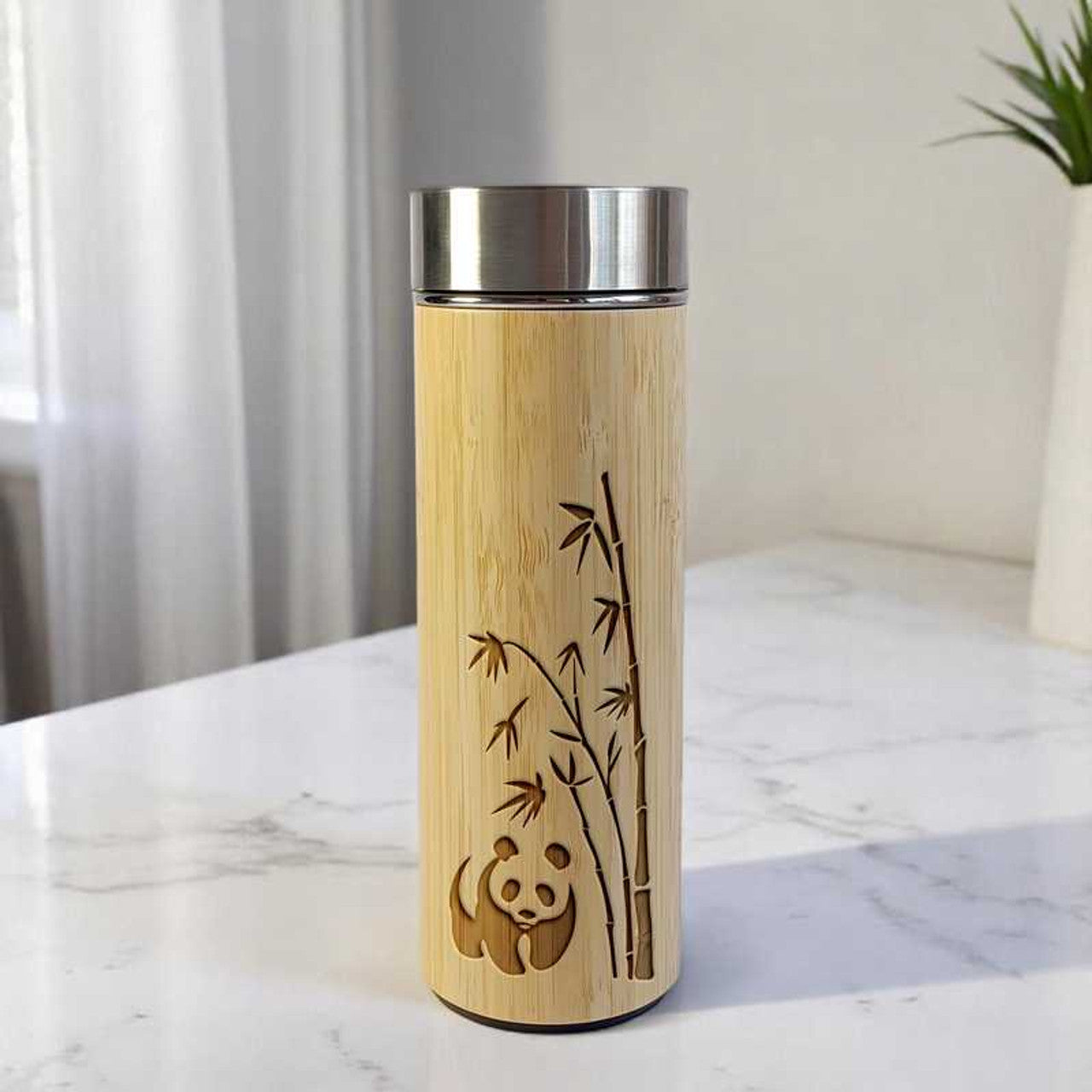 Bamboo Bottle with Panda Printed – 450ml