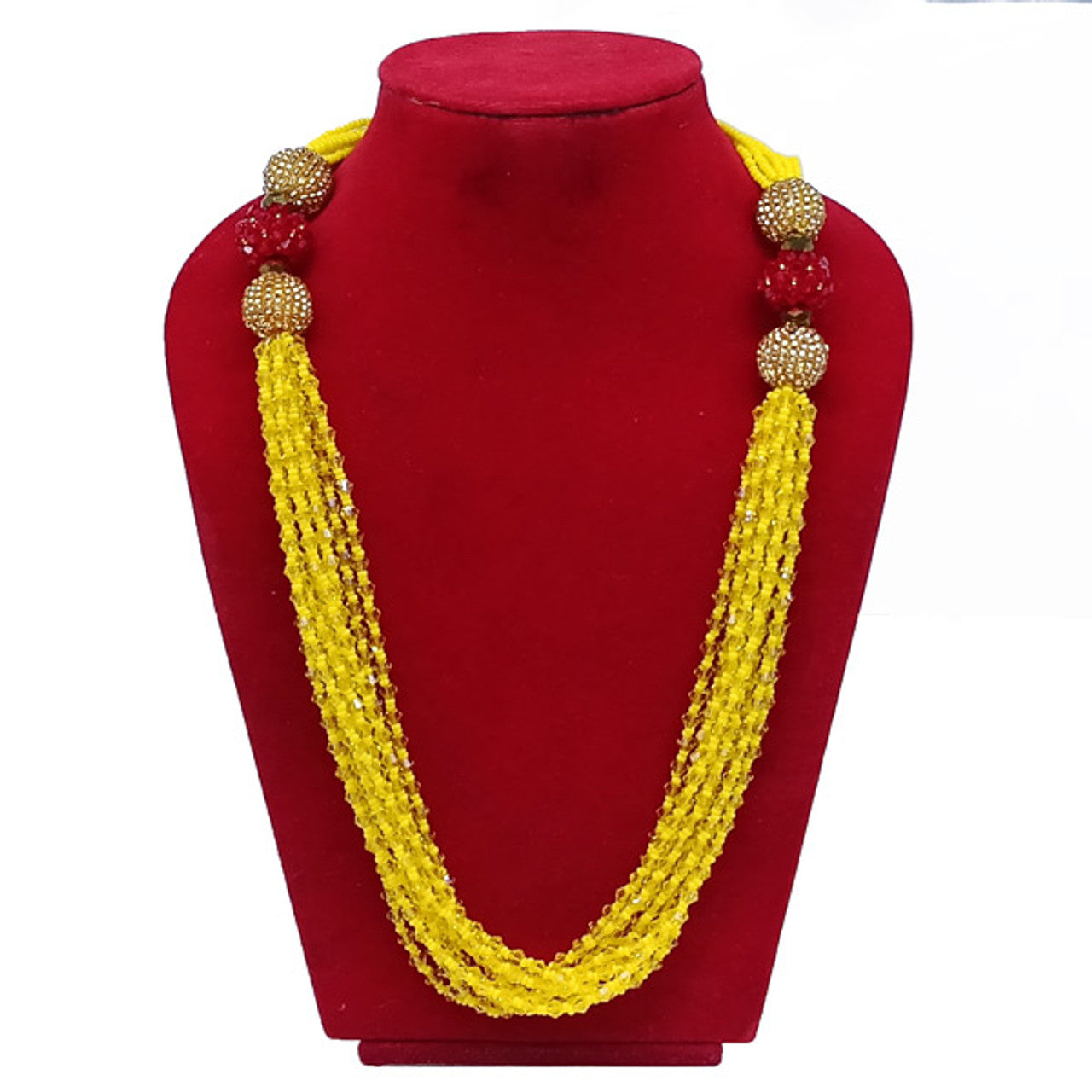 Yellow Pote Mala with Red Bead