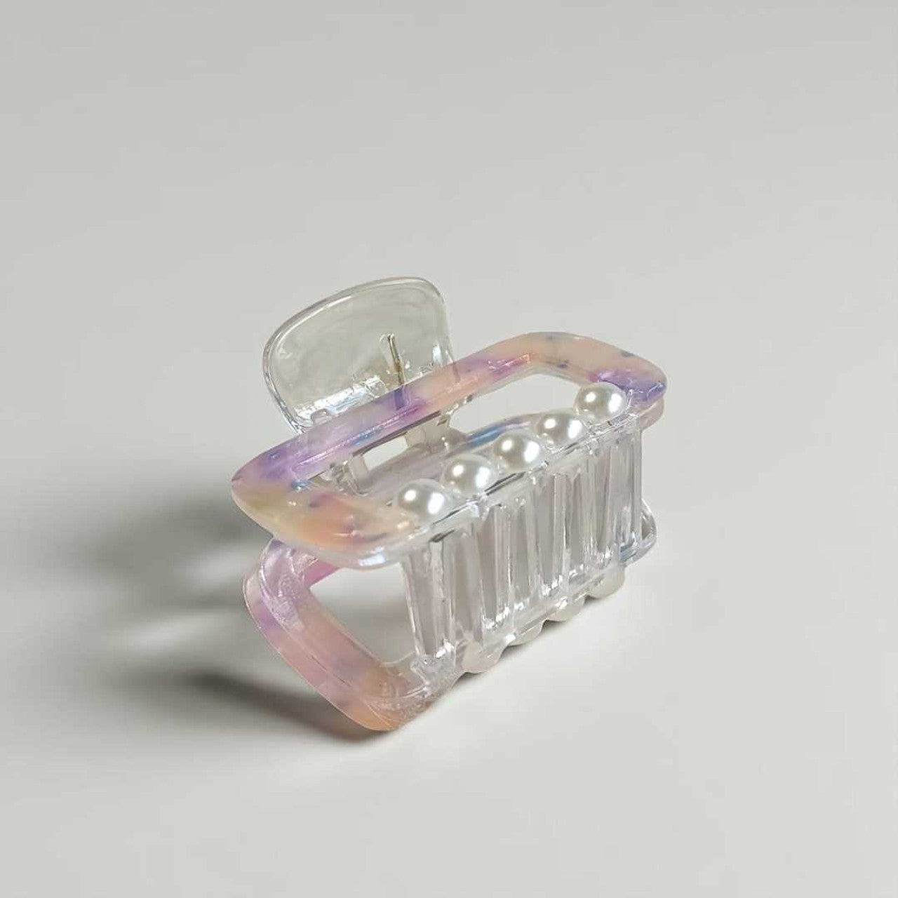 Purple & Pink Hair Clip with Pearl