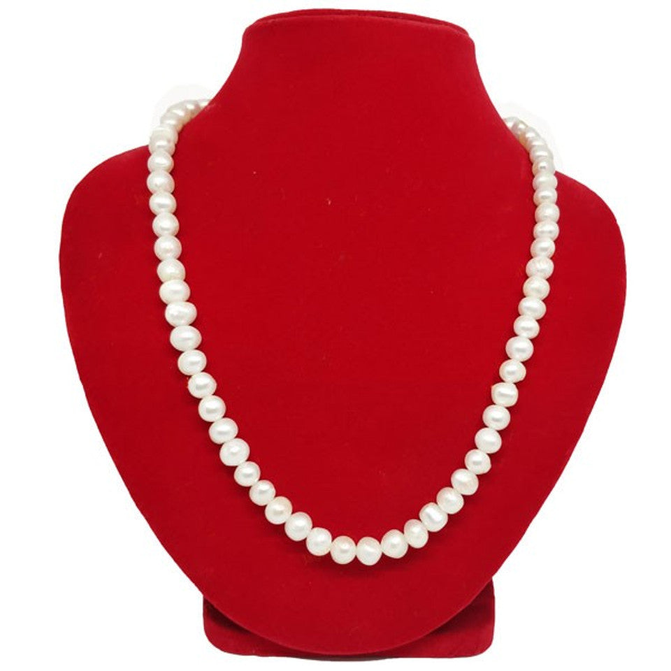 Sterling Silver White Pearl / Moti Necklace