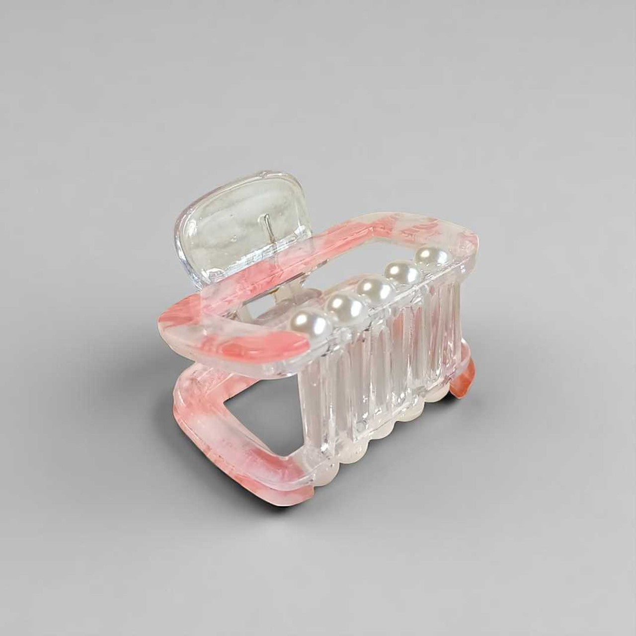 Pink Hair Clip with Pearl Design