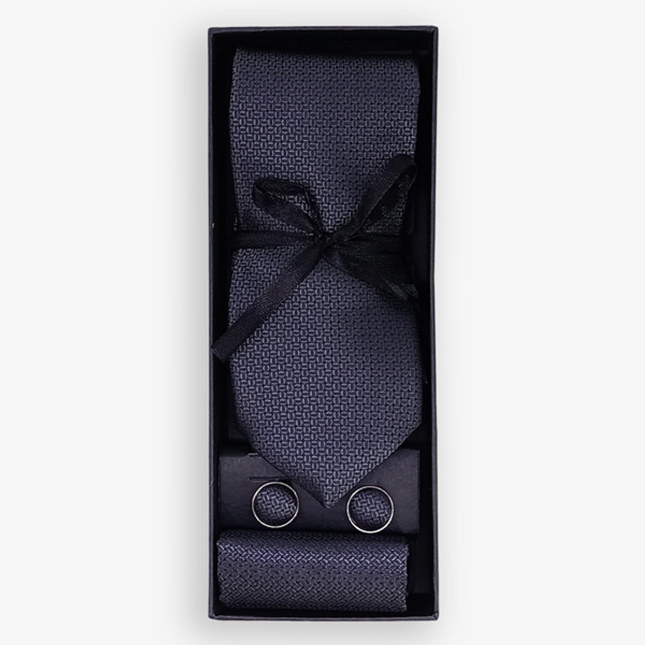 Grey Tie with Black Dots