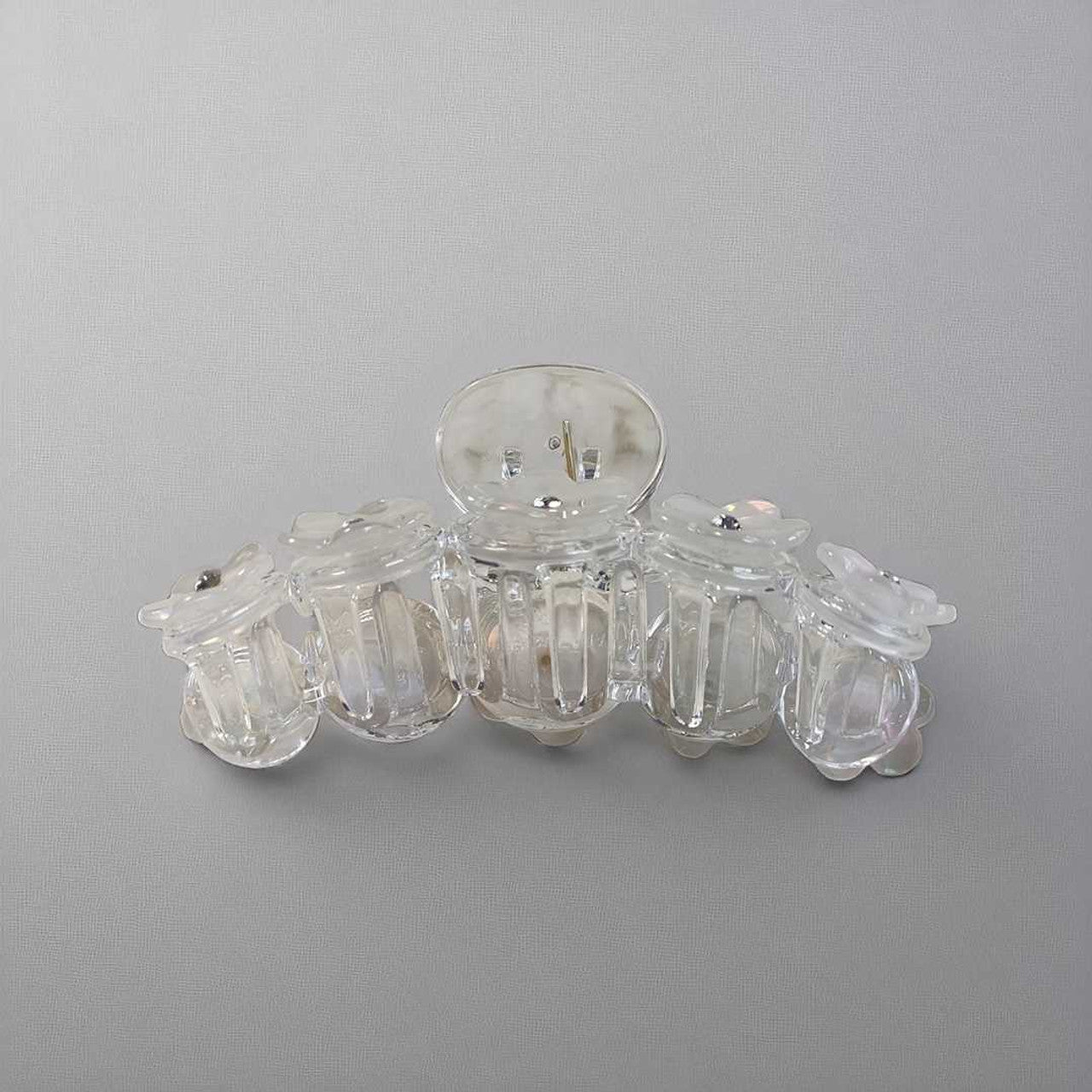 Floral Sparkle Hair Clip – White