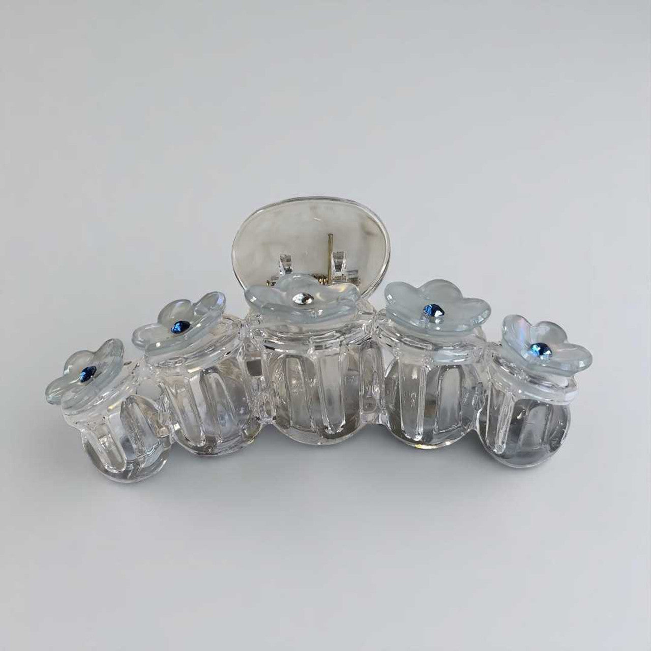 Floral Sparkle Hair Clip – Mint Green