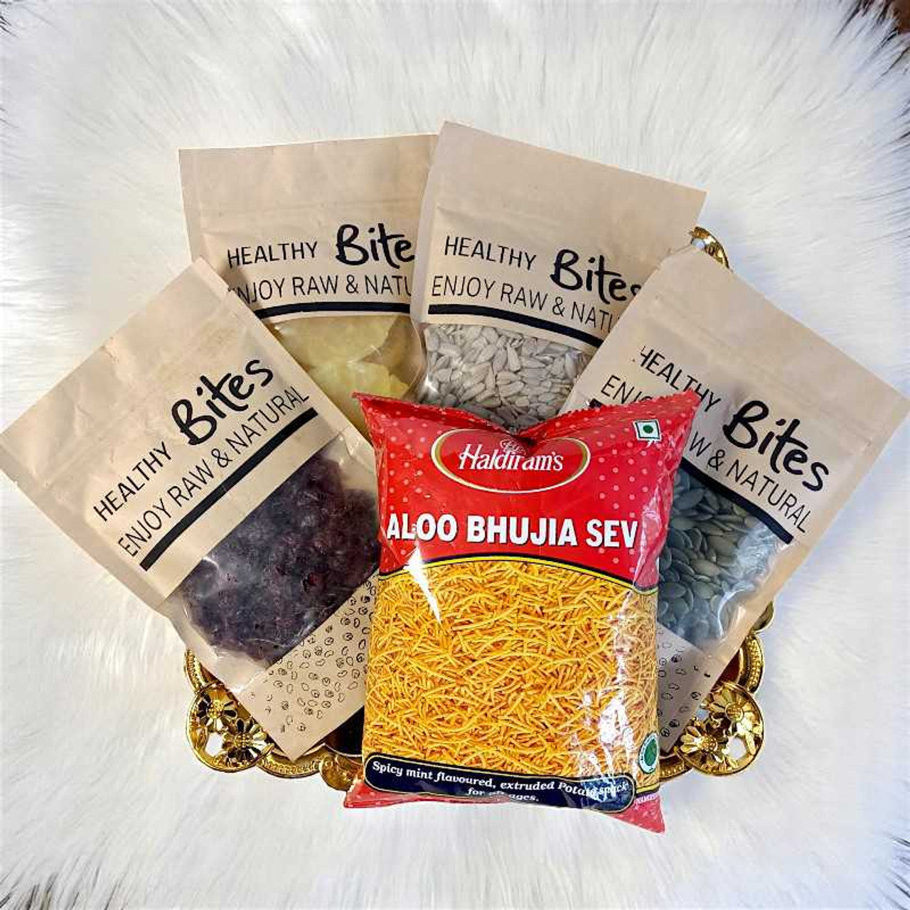 Tray of Healthy Dried Fruits & Seeds with Snack Delights