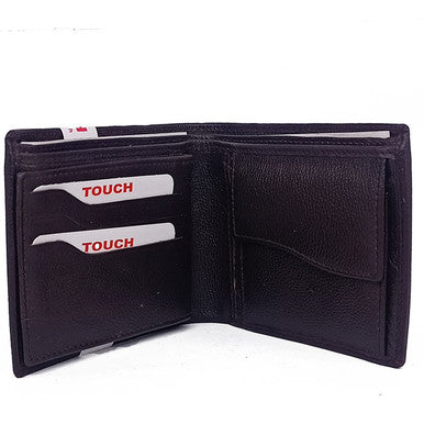 Touch Brown Leather Tri-fold Wallet for Men