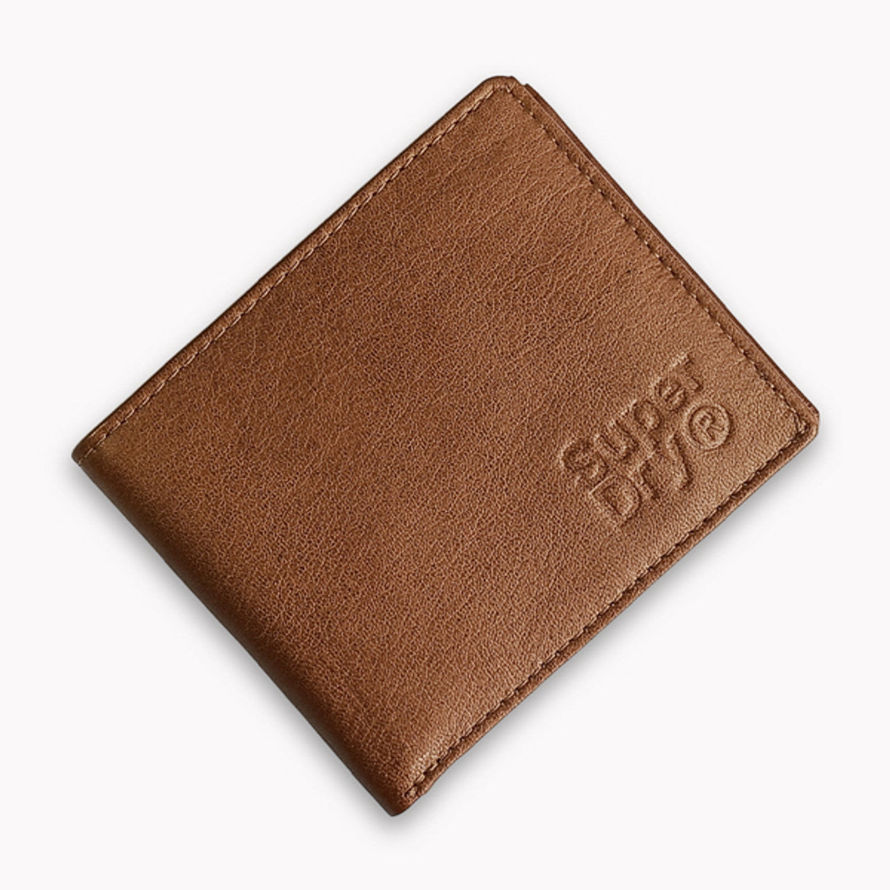 Super Dry Bronze Bi-Fold Leather Wallet For Men