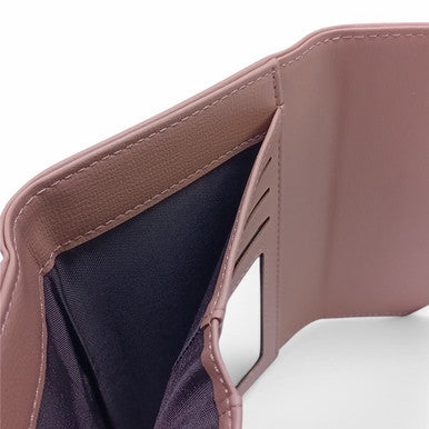 Salmon Pink PU Leather Hand Purse For Ladies