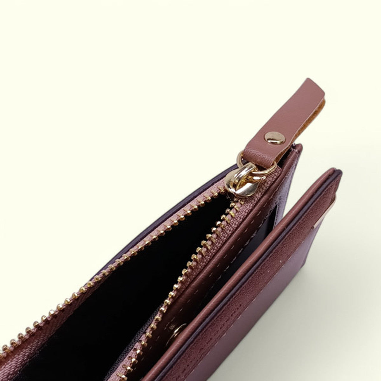 Brown Button Bifold Wallet for Women