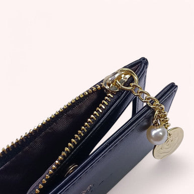 Black PU Bifold Mini Wallet For Women