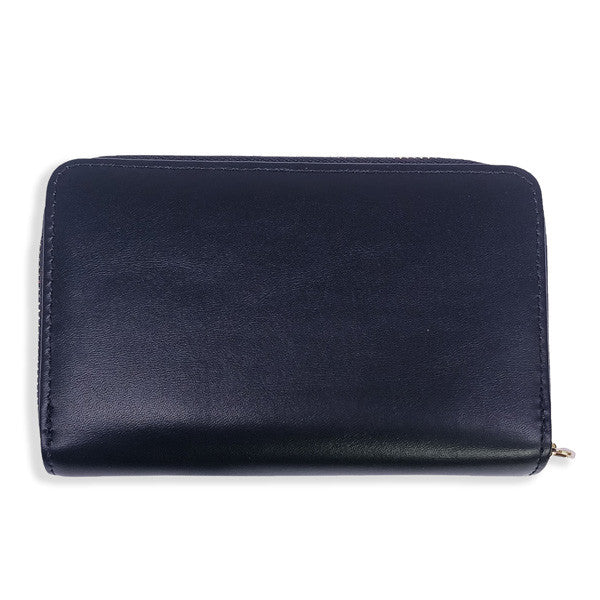 Tri-Fold Black Purse for Ladies – PU Leather