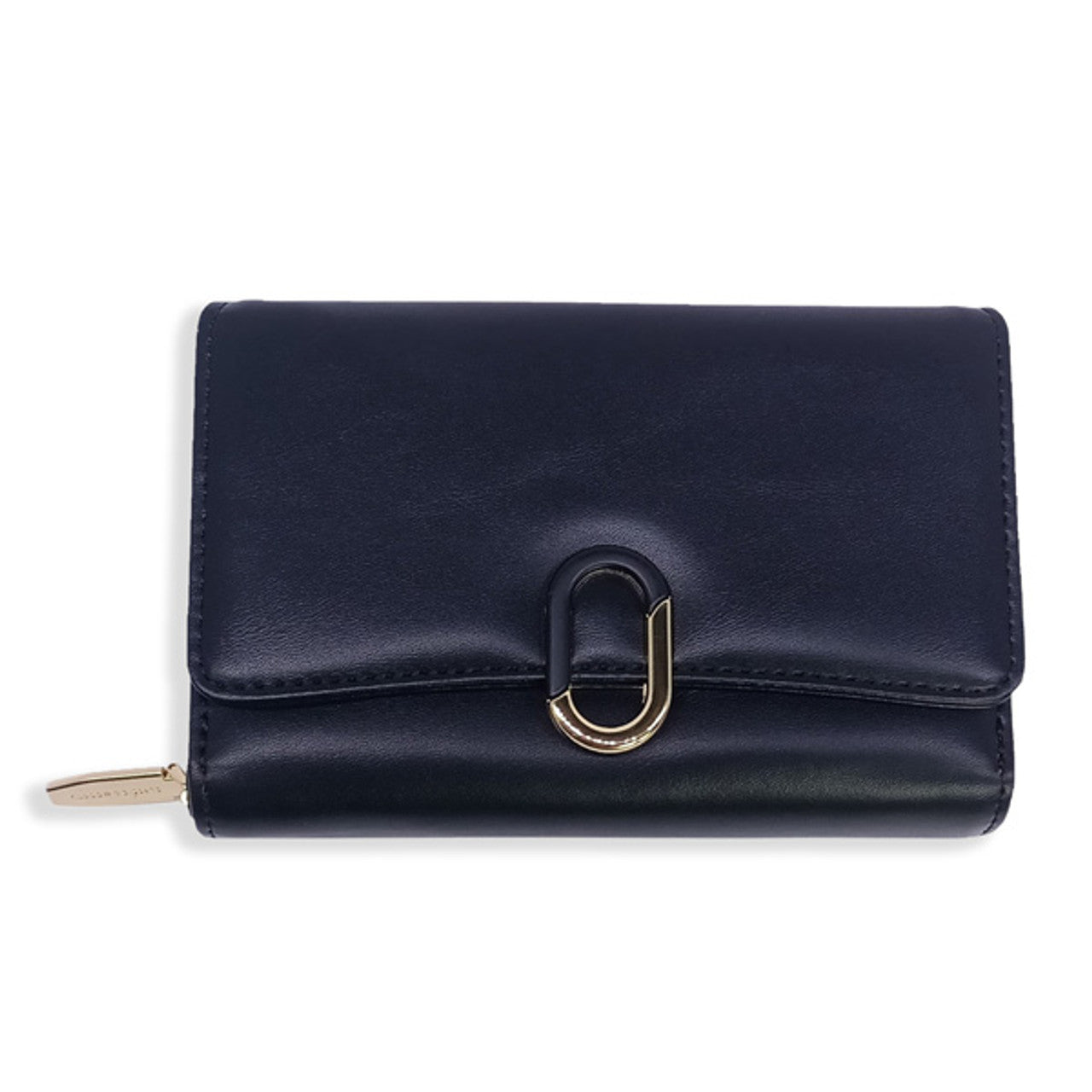 Tri-Fold Black Purse for Ladies – PU Leather