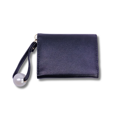 Black Tri-Fold Wallet for Women