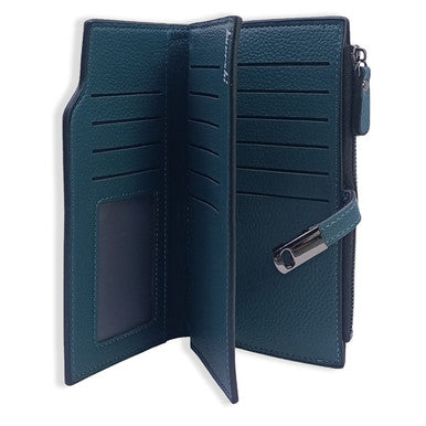 Blue Green Luxury Slim PU Purse For Ladies