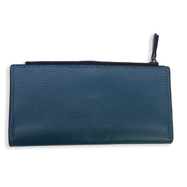 Blue Green Luxury Slim PU Purse For Ladies