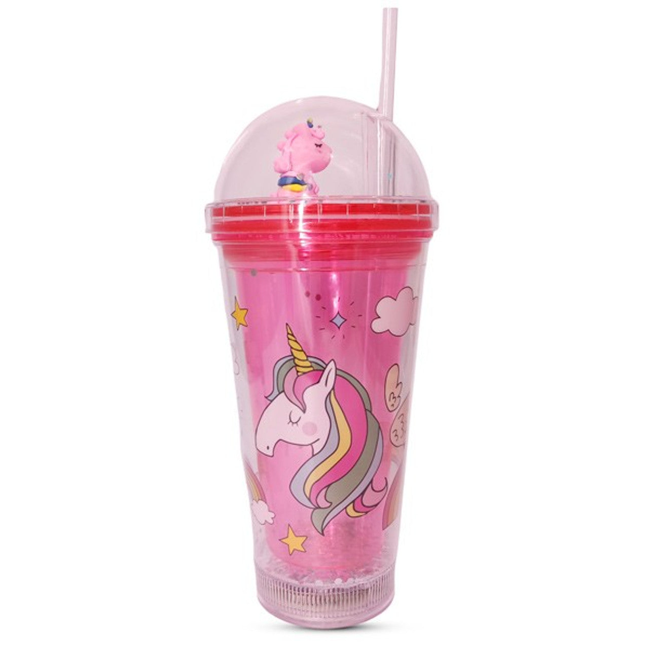 Fancy Pink Tumbler with Straw