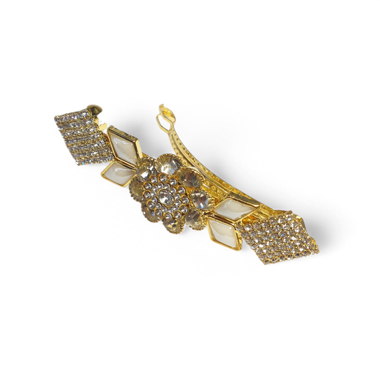 Floral Hair Clip with Triangular Accents