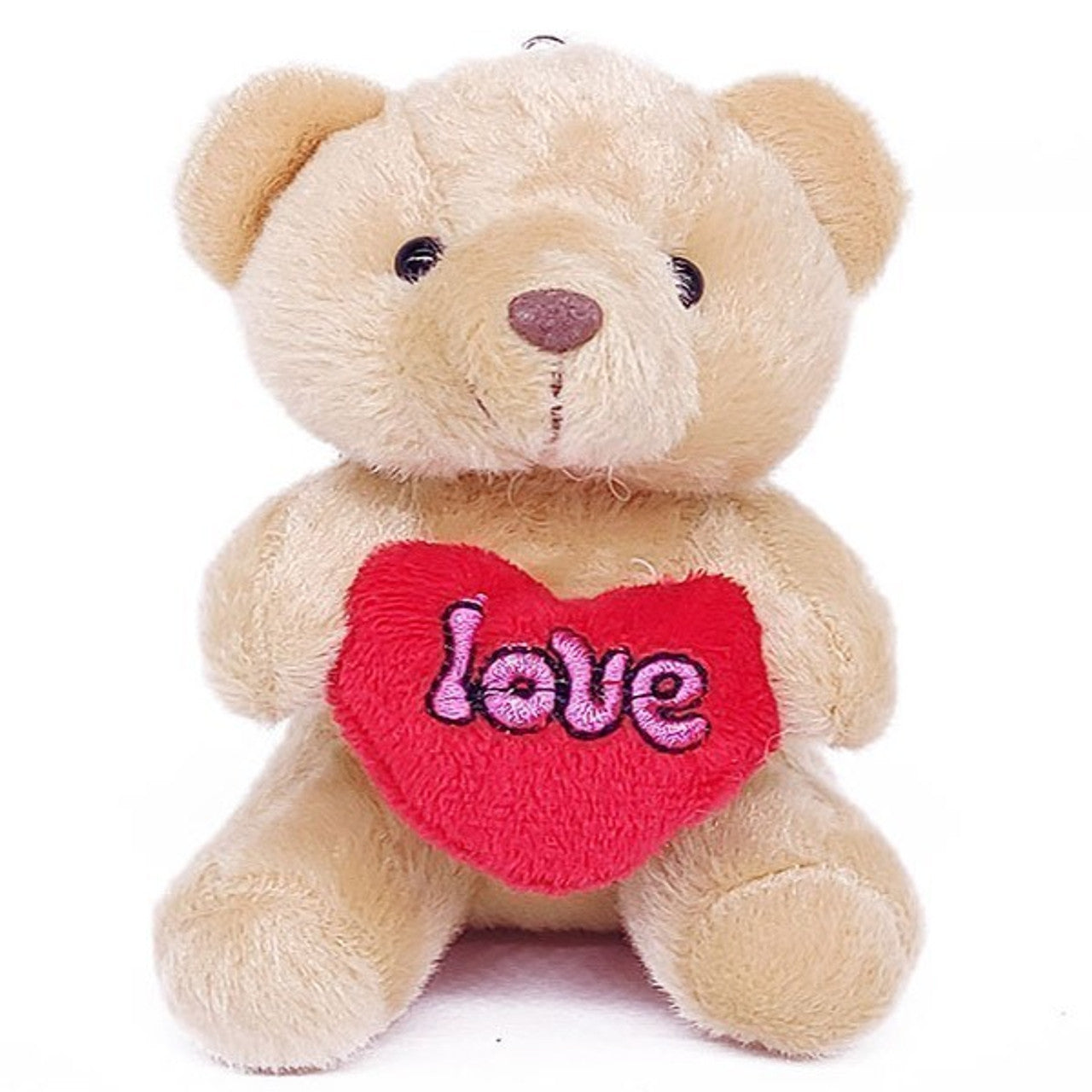 Mini Teddy Bear Keyring 4" - Cream