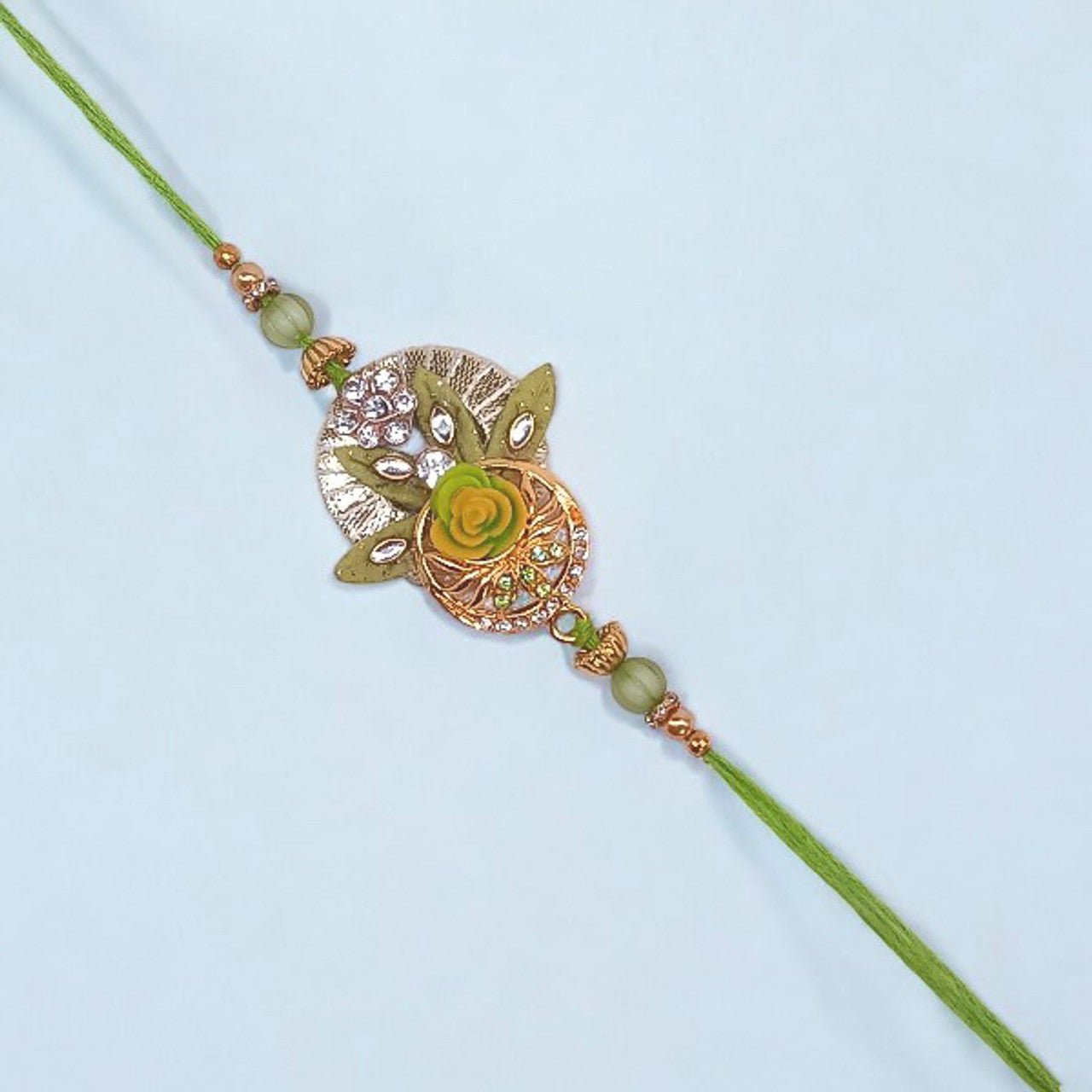 Fancy Green Rose Designed Rakhi For Brother - GiftstoNepal.com | GTN