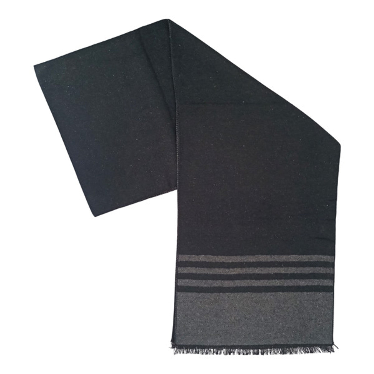 Simple Black & Grey Cashmere Scarf For Men