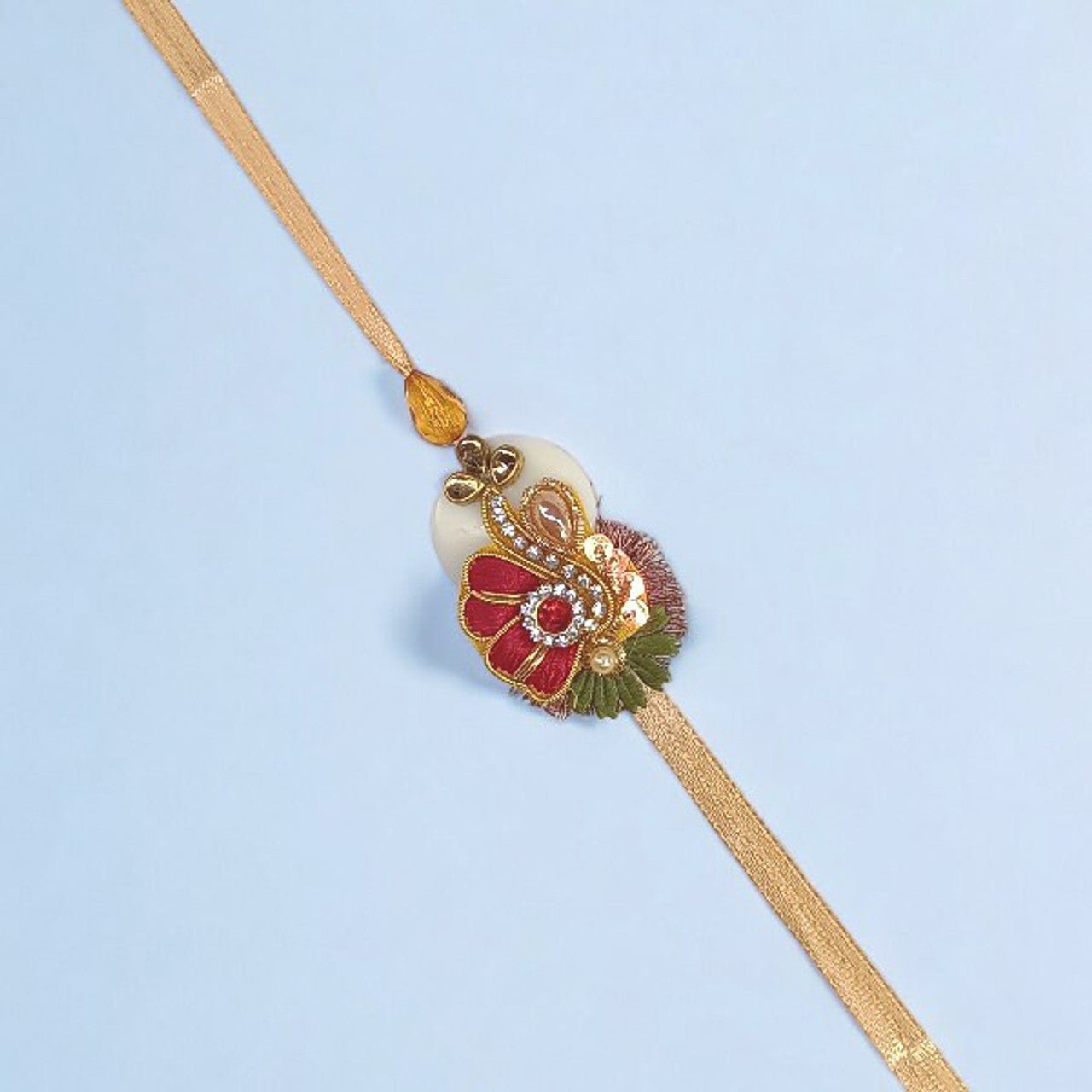 Golden Floral Rakhi for Dear Brother - GiftstoNepal.com | GTN