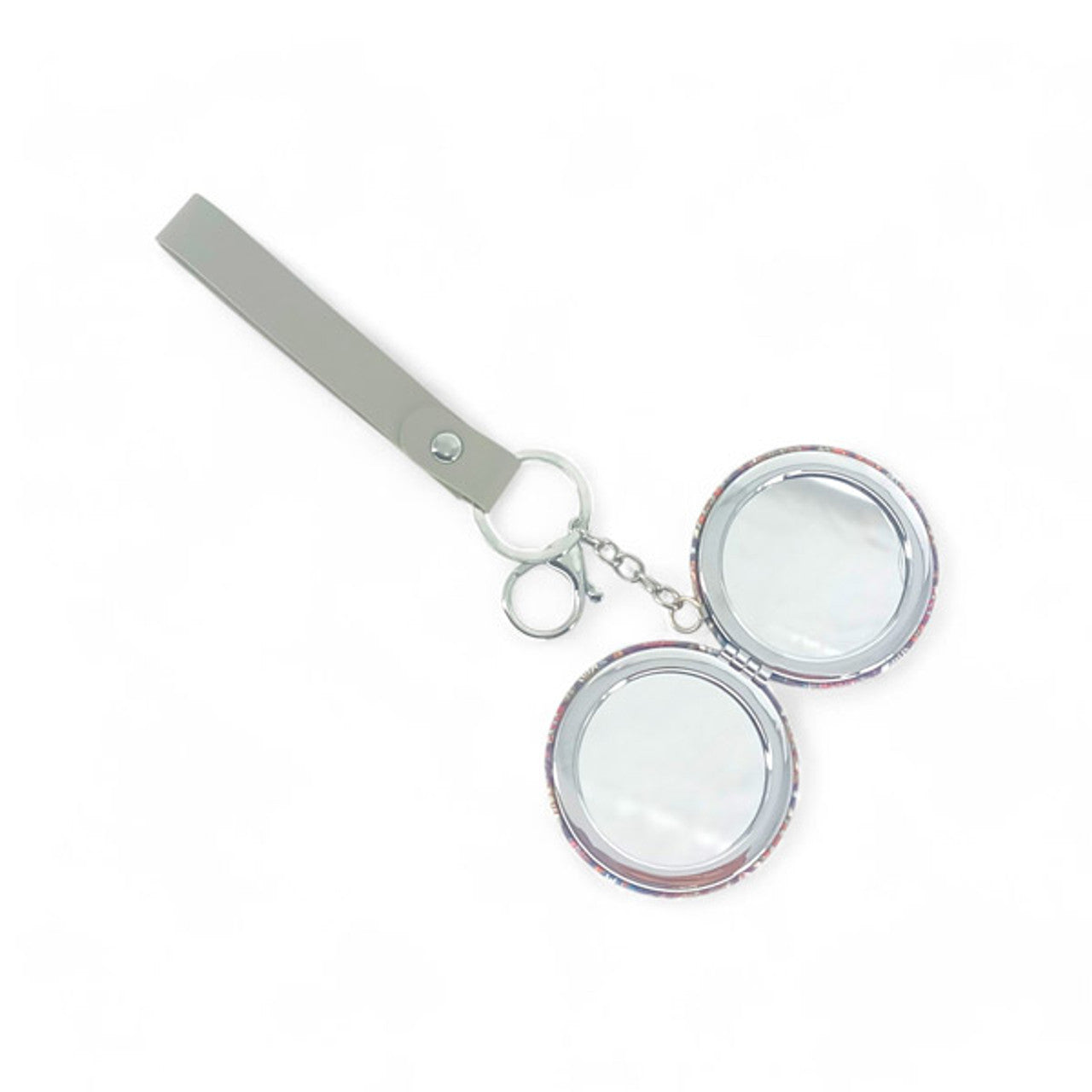 Double-Sided Mirror Keyring – Grey Strap
