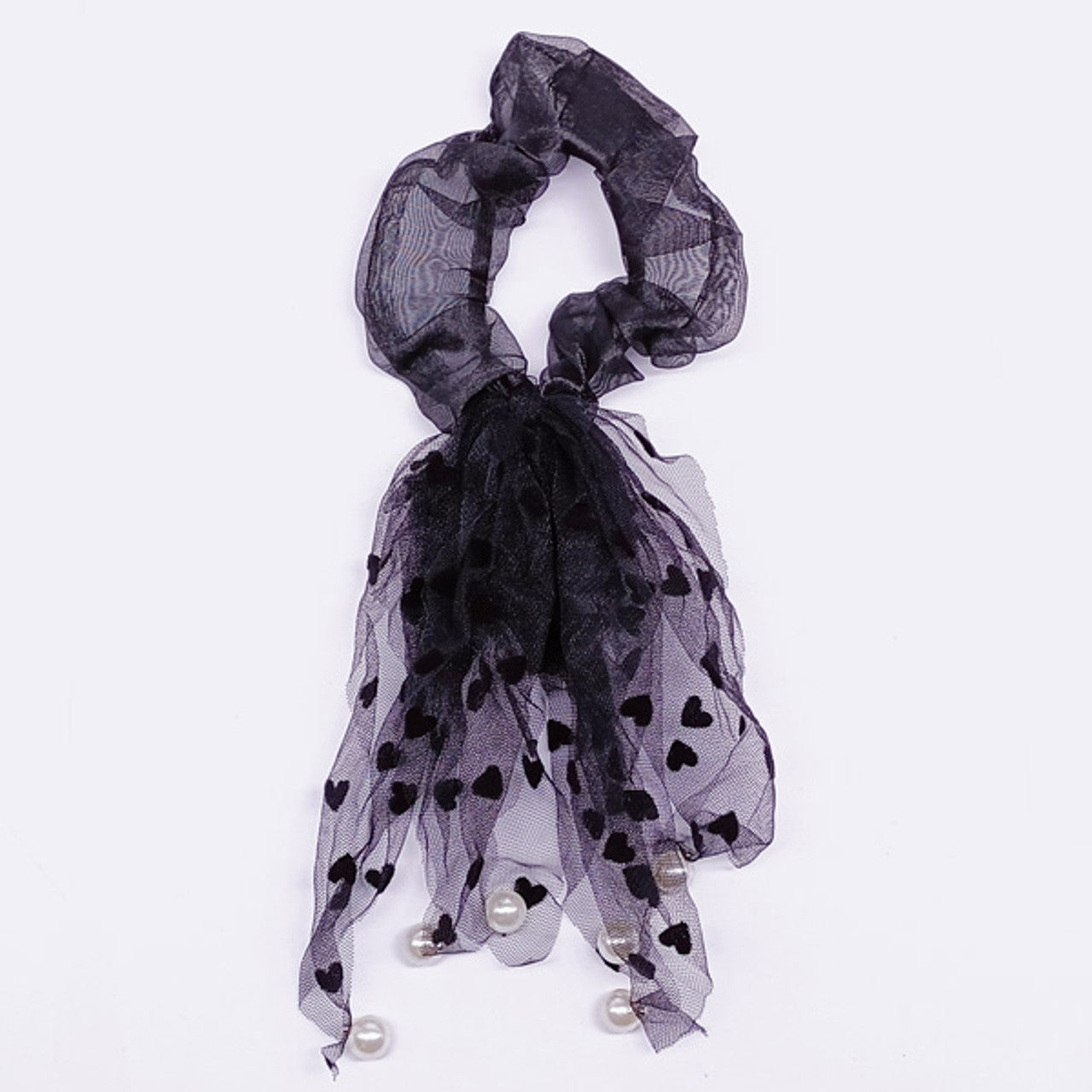 Heart-Shaped Black Hair Rubber Bands