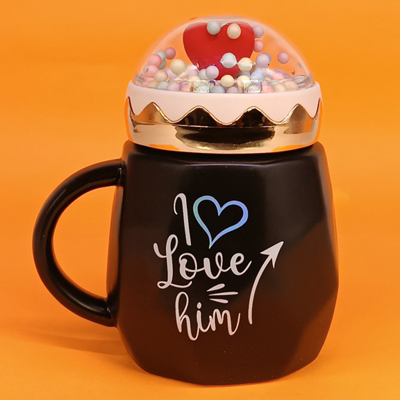 Black Ceramic Mug – I Love Him