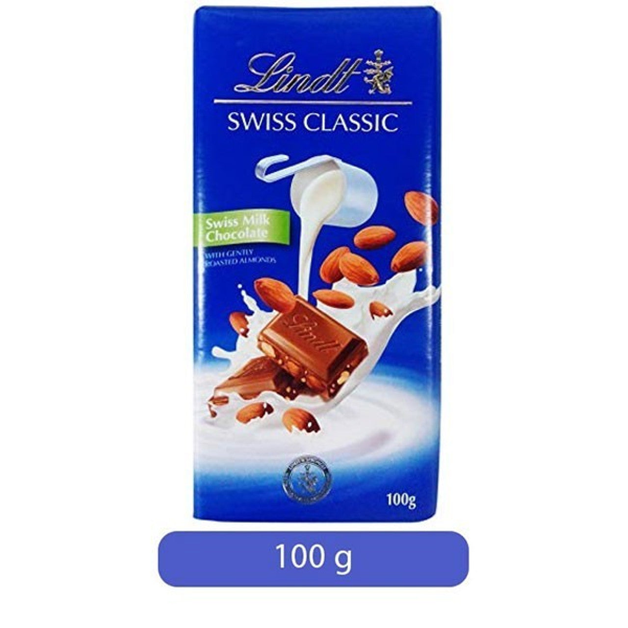 Lindt Swiss Classic Milk Chocolate With Gently Roasted Almonds (100g)