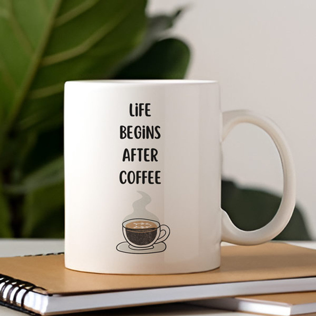 Ceramic Mug - 'Life begins after coffee'
