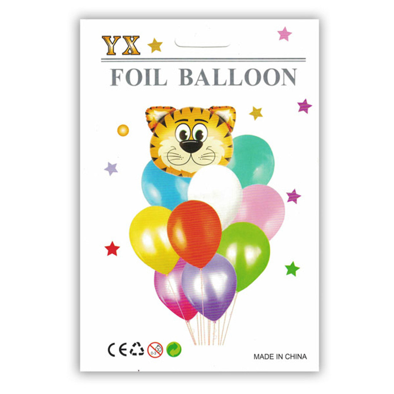 Colorful Inflatable Tiger Foil & Latex Balloon