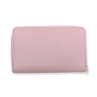 Light Pink PU Leather Tri-Fold Purse for Ladies