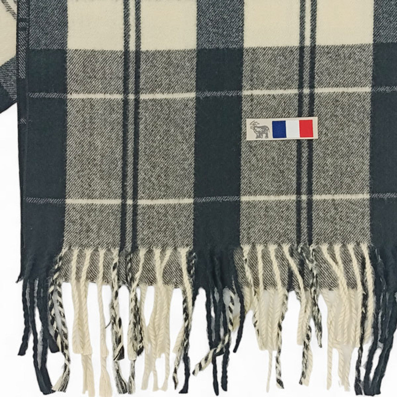 Men's Woolen Muffler – Black & White Checks