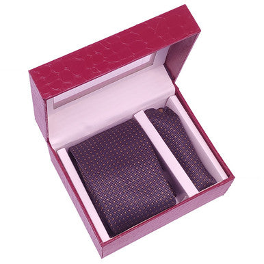 Grey Tie with Gold Dots