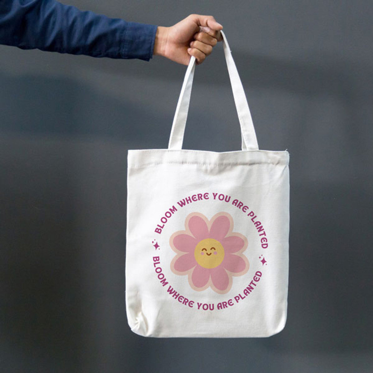 Bloom Where You Are Planted Design Tote Bag - Medium